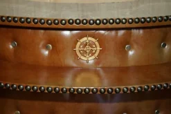 Pamono Mid-Century Modern Clad Home Cocktail Bar and Stools, Set of 3 Discount