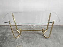 Pamono Mid-Century Modern Console Table in Galvanized Aluminum with Glass Top, 1970s Discount
