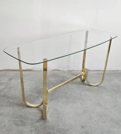Pamono Mid-Century Modern Console Table in Galvanized Aluminum with Glass Top, 1970s Discount
