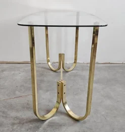 Pamono Mid-Century Modern Console Table in Galvanized Aluminum with Glass Top, 1970s Discount