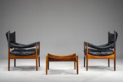 Pamono Mid-Century Modern Danish Armchairs and Coffee Table by Kristian Vedel for Sören Willadsen, 1960s, Set of 3 Discount