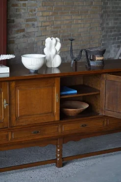 Pamono Mid-Century Modern Danish Sideboard in Dark Stained Oak by Henning Kjærnulf, 1960s New