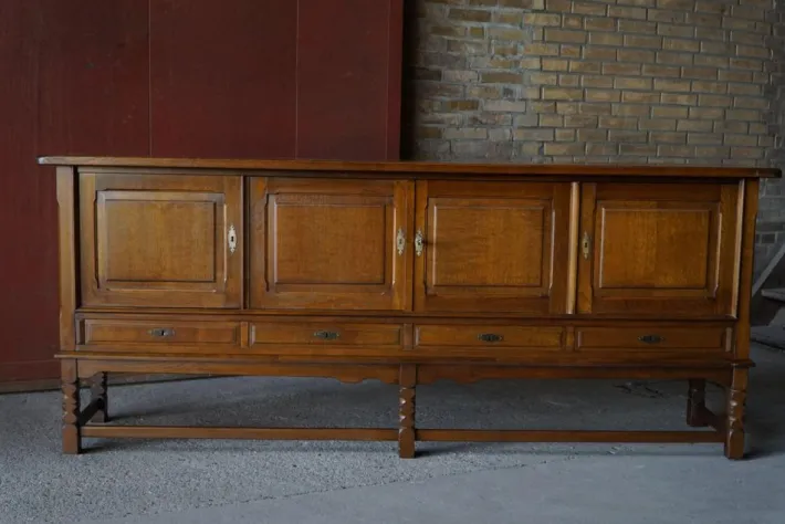Pamono Mid-Century Modern Danish Sideboard in Dark Stained Oak by Henning Kjærnulf, 1960s New