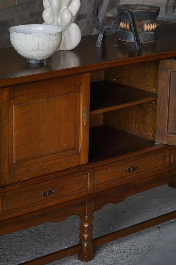 Pamono Mid-Century Modern Danish Sideboard in Dark Stained Oak by Henning Kjærnulf, 1960s New