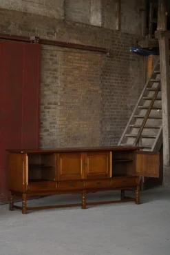 Pamono Mid-Century Modern Danish Sideboard in Dark Stained Oak by Henning Kjærnulf, 1960s New
