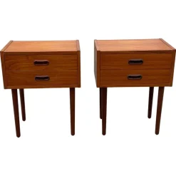 Pamono Mid-Century Modern Danish Teak Nightstands, 1964, Set of 2 New