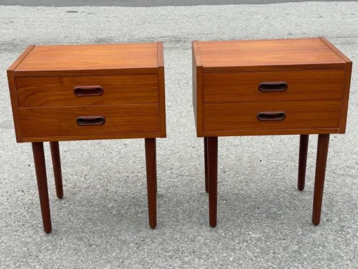 Pamono Mid-Century Modern Danish Teak Nightstands, 1964, Set of 2 New