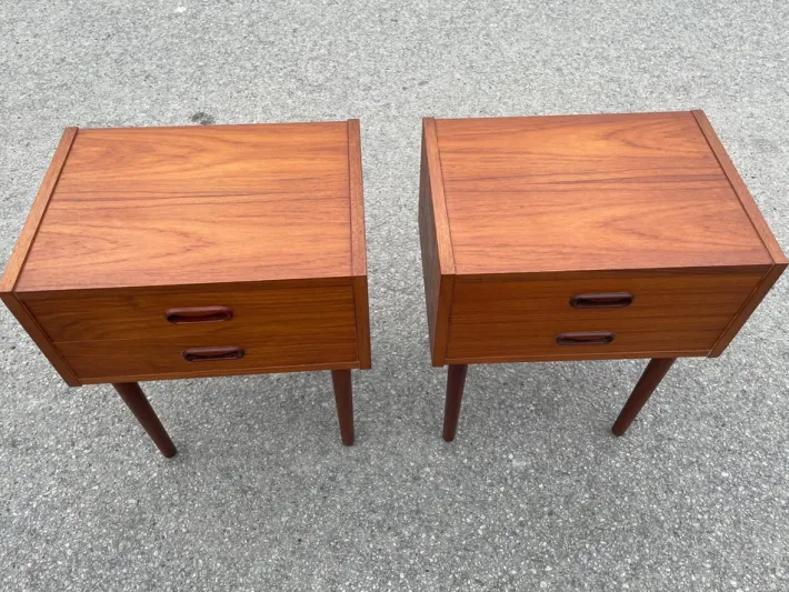 Pamono Mid-Century Modern Danish Teak Nightstands, 1964, Set of 2 New
