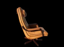 Pamono Mid-Century Modern Danish Tan Leather Swivel Chair, 1970 Online