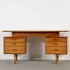 Pamono Mid-Century Modern Danish Walnut and Brass Desk by Alfred Cox, 1960s