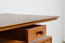 Pamono Mid-Century Modern Danish Walnut and Brass Desk by Alfred Cox, 1960s