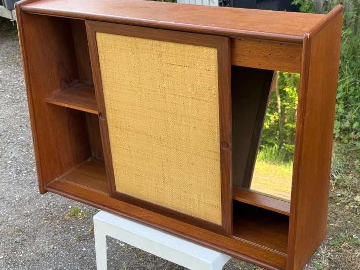 Pamono Midcentury Modern Danish Teak Wall Makeup Mirror with Light, 1960s Outlet