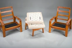 Pamono Mid-Century Modern Danish Chairs and Ottoman in Teak from HS Design, 1960s, Set of 3