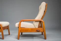 Pamono Mid-Century Modern Danish Chairs and Ottoman in Teak from HS Design, 1960s, Set of 3