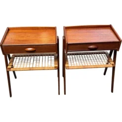 Pamono Mid-Century Modern Danish Teak Nightstands by Søren Rasmussen, 1964, Set of 2 New