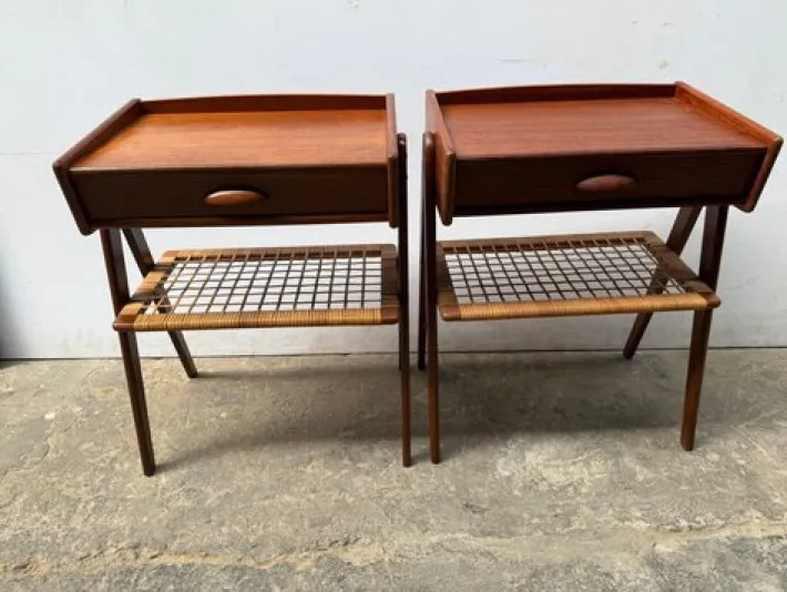 Pamono Mid-Century Modern Danish Teak Nightstands by Søren Rasmussen, 1964, Set of 2 New