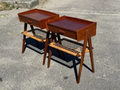 Pamono Mid-Century Modern Danish Teak Nightstands by Søren Rasmussen, 1964, Set of 2 New