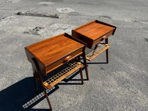 Pamono Mid-Century Modern Danish Teak Nightstands by Søren Rasmussen, 1964, Set of 2 New