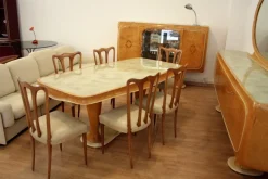 Pamono Mid-Century Modern Dining Room Set by Vittorio Dassi, 1950s, Set of 9 Clearance