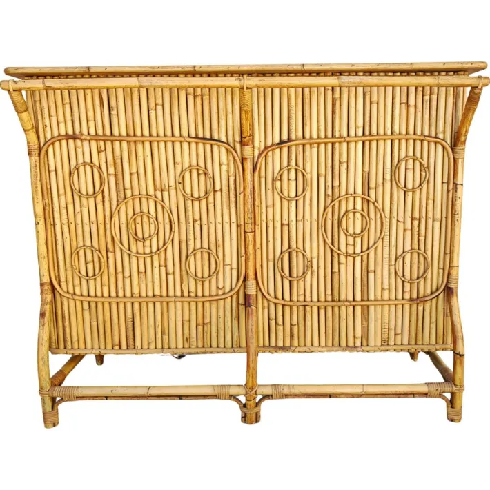 Pamono Mid-Century Modern Dry Bar in Bamboo by Tito Agnoli, 1950s Sale