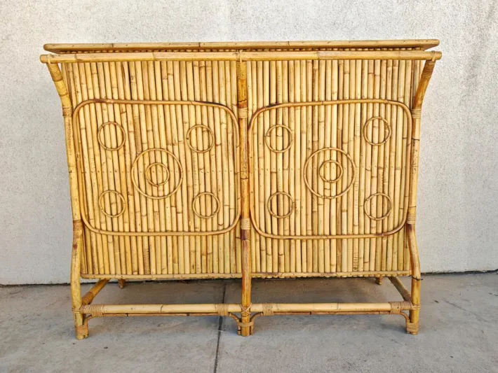 Pamono Mid-Century Modern Dry Bar in Bamboo by Tito Agnoli, 1950s Sale