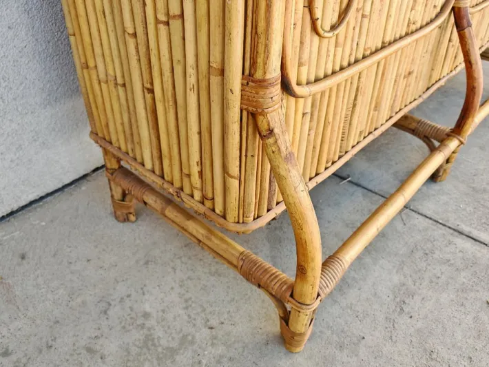 Pamono Mid-Century Modern Dry Bar in Bamboo by Tito Agnoli, 1950s Sale