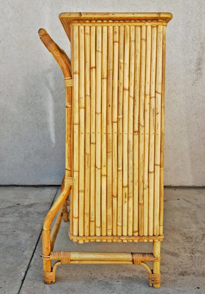 Pamono Mid-Century Modern Dry Bar in Bamboo by Tito Agnoli, 1950s Sale