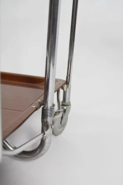 Pamono Mid-Century Modern Foldable Trolley in Chrome Stell and Formica, 1960s New