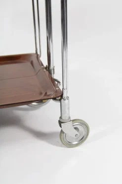 Pamono Mid-Century Modern Foldable Trolley in Chrome Stell and Formica, 1960s New