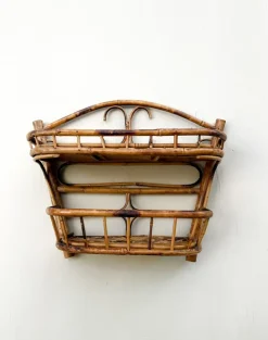 Pamono Mid-Century Modern French Bamboo and Rattan Wall Shelf, 1960s Outlet