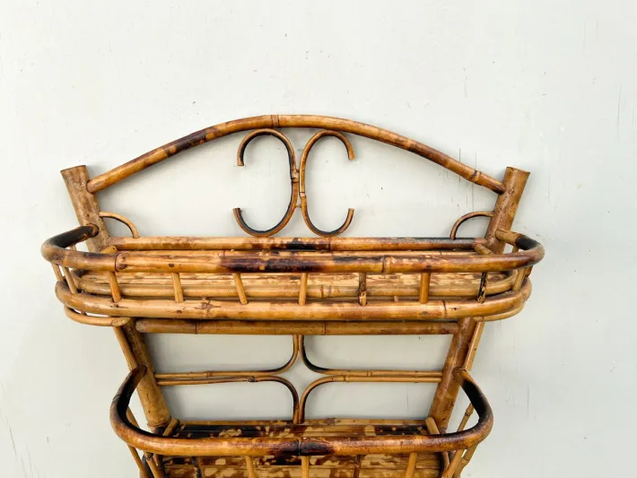 Pamono Mid-Century Modern French Bamboo and Rattan Wall Shelf, 1960s Outlet