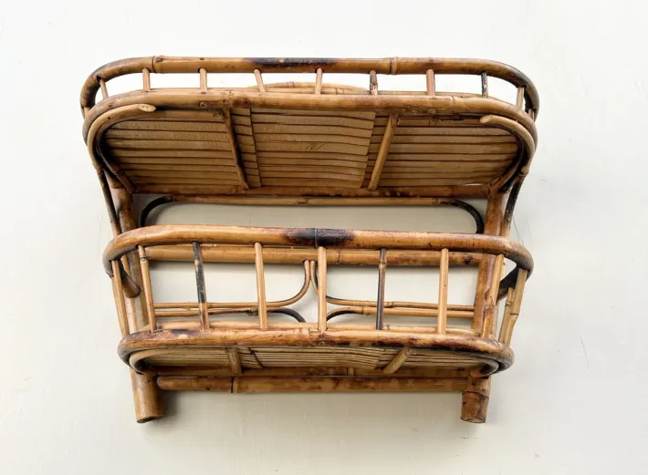 Pamono Mid-Century Modern French Bamboo and Rattan Wall Shelf, 1960s Outlet