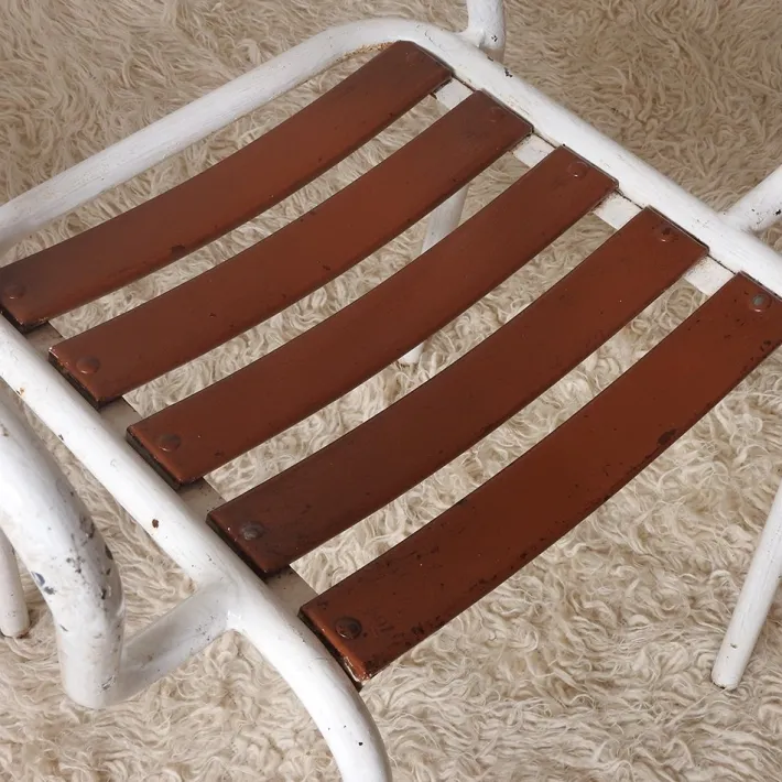 Pamono Mid-Century Modern French Stackable Garden Chairs, 1950s, Set of 4 Outlet