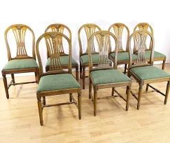 Pamono Mid-Century Modern Gustavian Dining Table and Chairs, 1960s, Set of 9 Best