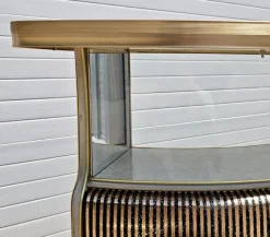 Pamono Mid-Century Modern Home Cocktail Bar with Bar Stools and Mirror, England, 1960s, Set of 4 Sale