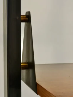 Pamono Mid-Century Modern Italian Freestanding Teak and Steel Modular Bookshelf, 1960s