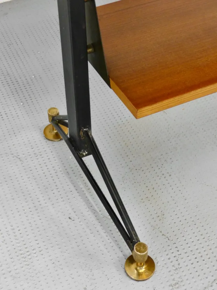 Pamono Mid-Century Modern Italian Freestanding Teak and Steel Modular Bookshelf, 1960s