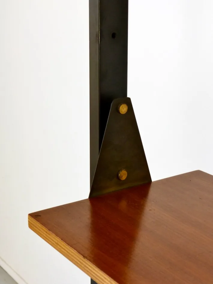 Pamono Mid-Century Modern Italian Freestanding Teak and Steel Modular Bookshelf, 1960s