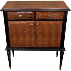 Pamono Mid-Century Modern Italian Wood and Brass Entryway Console Cabinet, 1960s Outlet