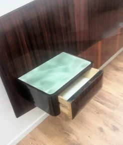 Pamono Mid-Century Modern Italian Bed Frame with Floating Nightstands, 1950s Online