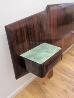 Pamono Mid-Century Modern Italian Bed Frame with Floating Nightstands, 1950s Online