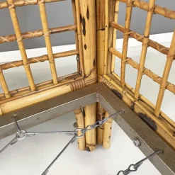 Pamono Mid-Century Modern Italian Daybed in Rattan and Metal Mesh, 1970s Clearance