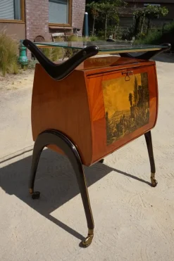 Pamono Mid-Century Modern Italian Cocktail Bar Cart Cabinet attributed to Cesare Lacca, 1960s Online