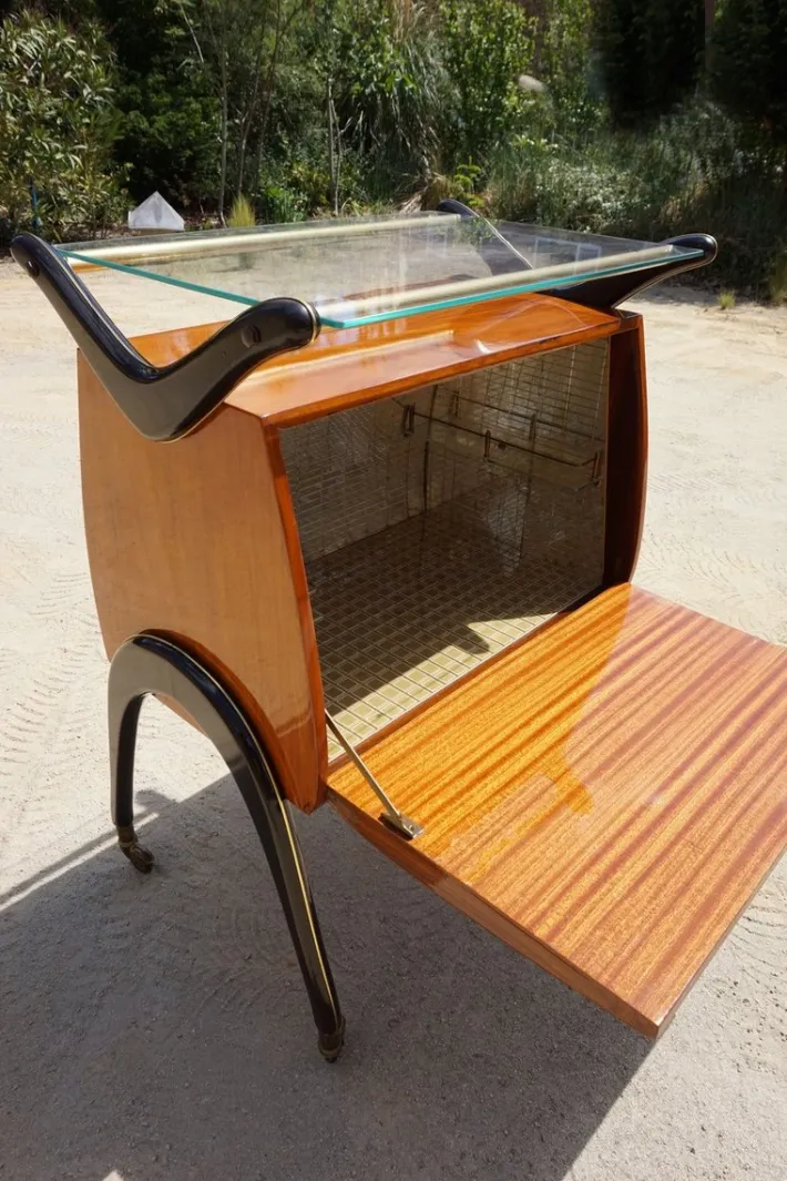 Pamono Mid-Century Modern Italian Cocktail Bar Cart Cabinet attributed to Cesare Lacca, 1960s Online