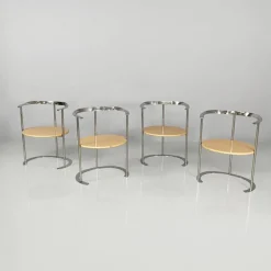 Pamono Mid-Century Modern Italian P4 Catilina Chairs by Luigi Caccia Dominioni for Azucena, 1958, Set of 4 New