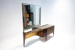 Pamono Mid-Century Modern Italian Wooden Dressing Table with Lightning Mirror, 1960s Clearance