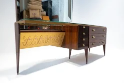 Pamono Mid-Century Modern Italian Wooden Dressing Table with Lightning Mirror, 1960s Clearance