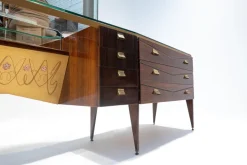Pamono Mid-Century Modern Italian Wooden Dressing Table with Lightning Mirror, 1960s Clearance