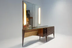 Pamono Mid-Century Modern Italian Wooden Dressing Table with Lightning Mirror, 1960s Clearance