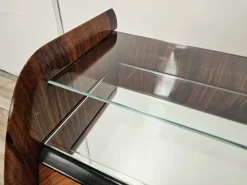 Pamono Mid-Century Modern Italian Mahogany-Clad Nightstands with Mirror Tops, 1950s, Set of 2 Hot
